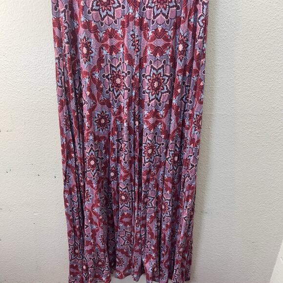 Mudd Dress Sz M Red Boho Print Strapless Maxi Mandala Strapless Y2K Tube Top - Picture 6 of 8